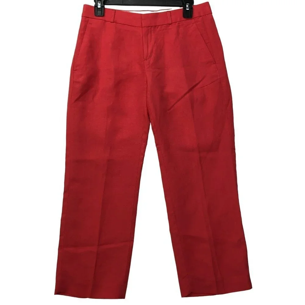 BANANA REPUBLIC LOGAN  LINEN BLEND CROPPED‎ PANTS SIZE 2